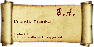 Brandt Aranka névjegykártya